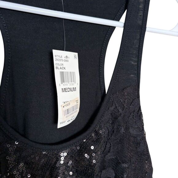 Almost Famous Tank Top Women's Medium Round Neck Ruffle Racerback NWT - Picture 6 of 10